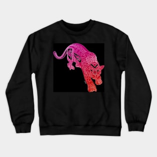 red tiger ecopop crimson pattern art Crewneck Sweatshirt